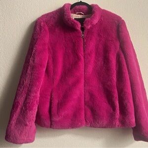 Banana Republic Pink Faux Fur Jacket with two pockets new without tag